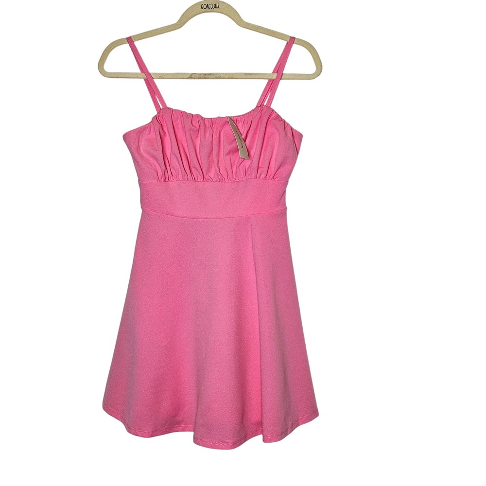 Babydoll NWT Pink Sleeveless Mini Dress Pockets Adjustable Straps By Blue Rain S